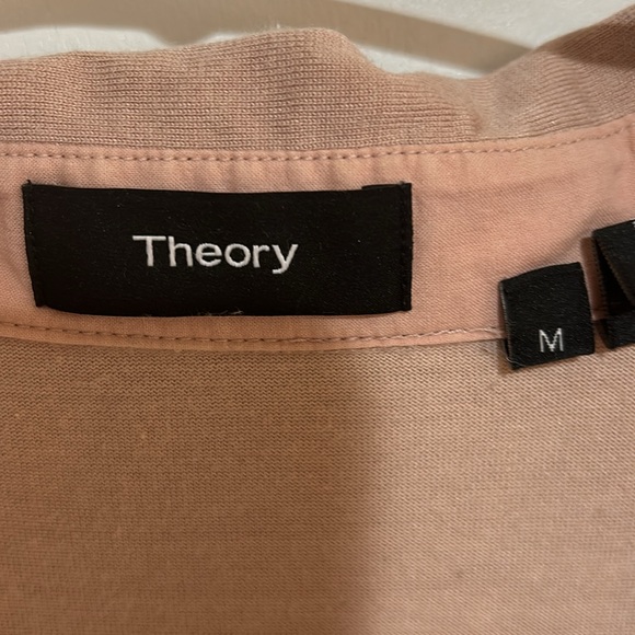 Theory Men’s Silk-Cotton Blend Button Down Short Sleeve - Picture 2 of 4